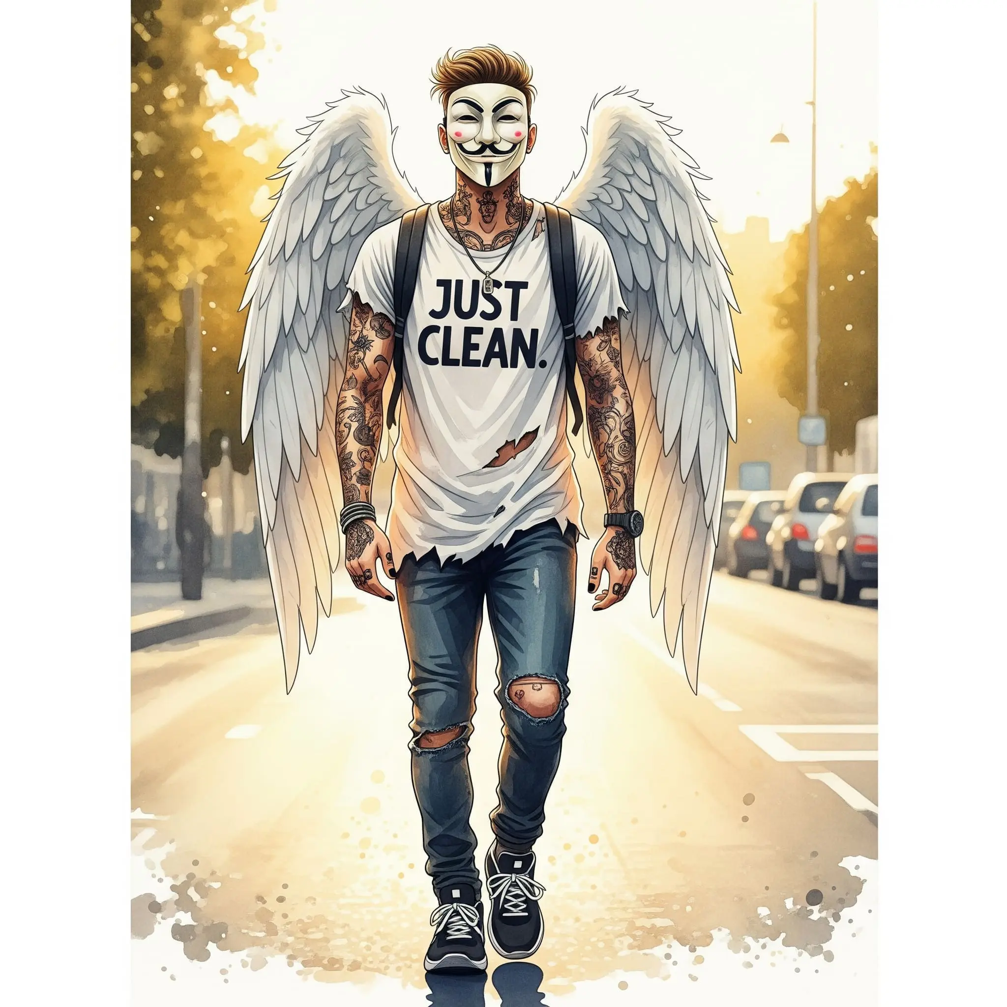 Eine Person geht zielstrebig eine Straße entlang, die Sonne scheint ihr entgegen. Der Fokus liegt auf der Bewegung und dem Ziel vor Augen. Symbol für proaktives Handeln. "proaktive Schritte im Entzug", "eine Aufgabe suchen", "gegen die Krise angehen"