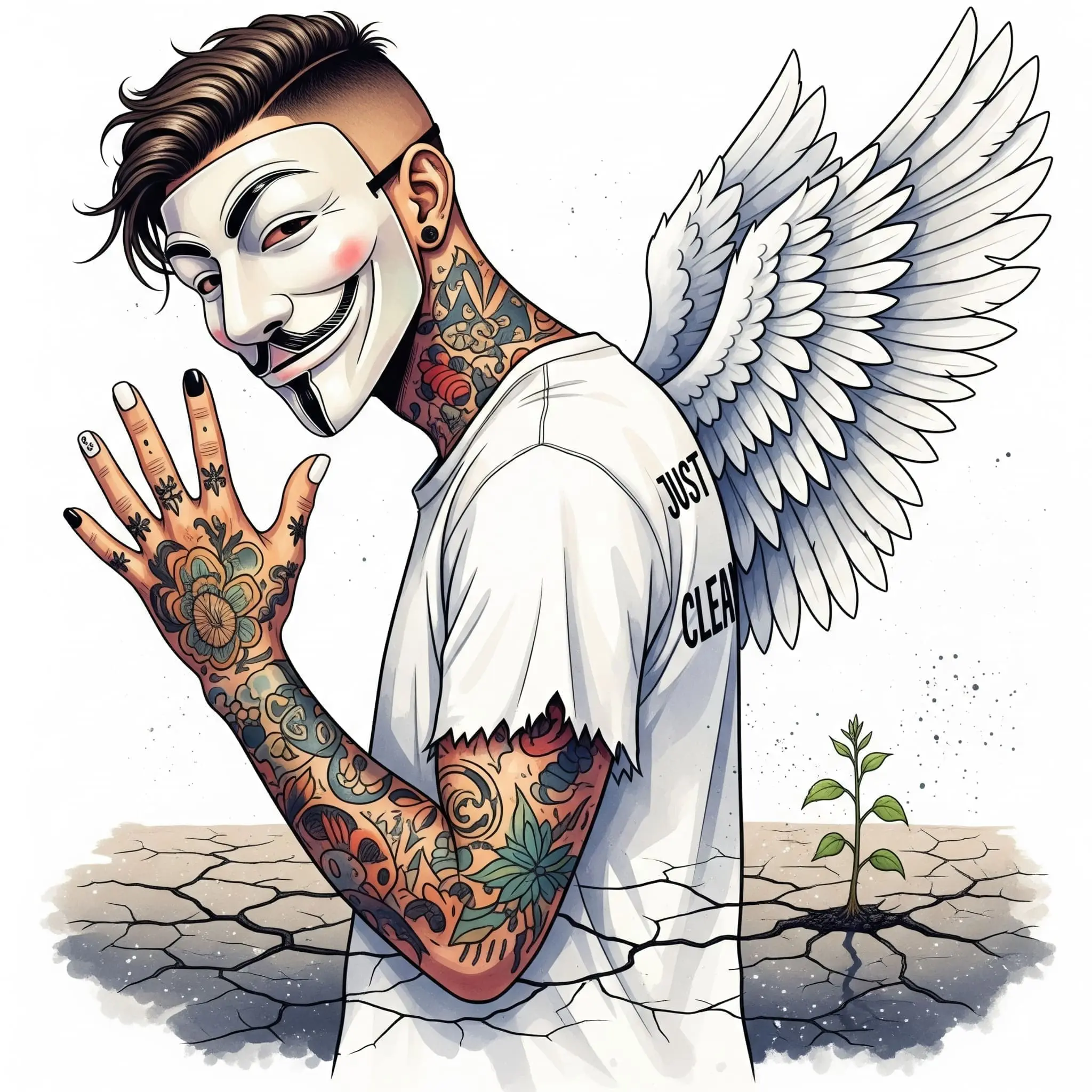 Eine einzelne, schwache Pflanze, die durch einen rissigen, trockenen Asphalt bricht. Symbolisiert den Willen zum Überleben trotz widrigster Umstände. "Motivation clean zu werden", "Tiefpunkt überwinden", "Hoffnung in der Sucht"