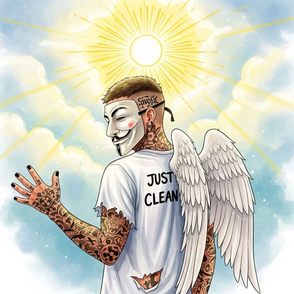 Eine stilisierte Sonne, die durch Wolken bricht. Das Licht ist golden und hoffnungsvoll. Symbolisiert den Durchbruch, die neue positive Einstellung und Hoffnung. "positive Einstellung im Entzug", "Gesetz der Anziehung", "Hoffnung in der Recovery"