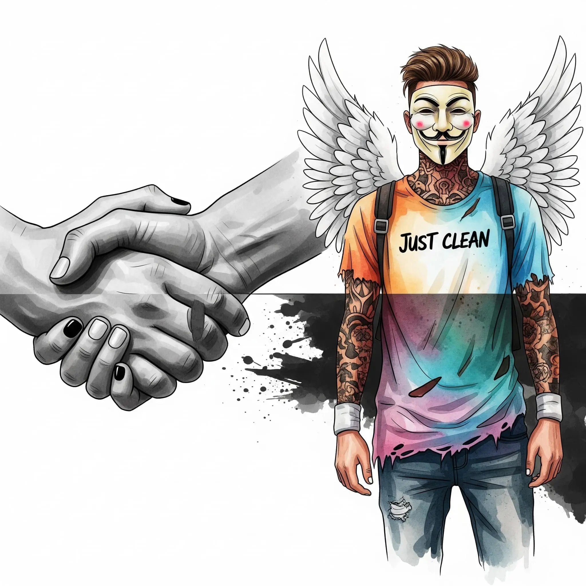 Schwarz-Weiß-Bild von zwei Händen, die sich festhalten. Es steht für Unterstützung, Halt und die schweren Entscheidungen, die man treffen muss. "Hilfe bei Sucht annehmen", "schwere Entscheidung treffen", "emotionaler Support"