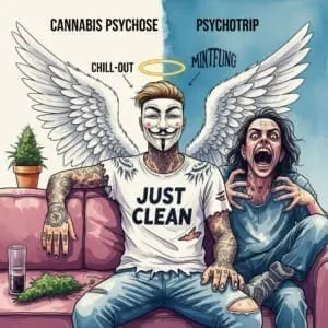 Cannabis kiffen: Zwischen Chill-Out und Psychotrip – Ein ehrlicher Guide. Podcast und Artikel Titelbild