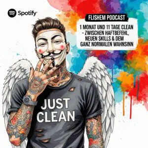 1 Monat und 11 Tage clean: Zwischen Haftbefehl, neuen Skills & dem ganz normalen Wahnsinn. Podcast und Tagebuch Artikel Titelbild