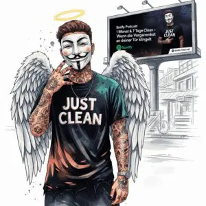 1 Monat & 7 Tage clean: Wenn die Vergangenheit an deiner Tür klingelt. Podcast und Tagebuch Artikel Titelbild