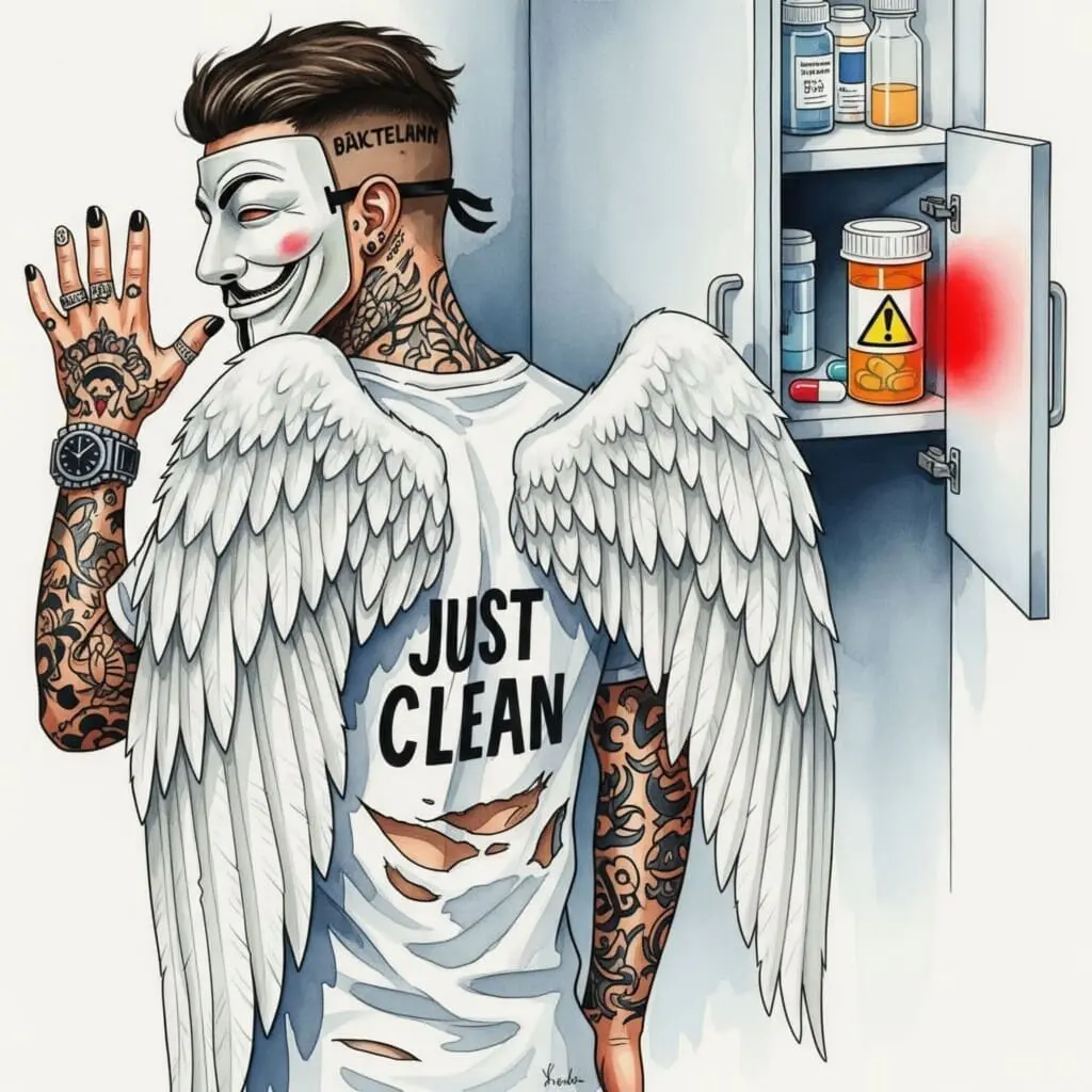 Ein geöffneter Medizinschrank, in dem eine einzelne, unscheinbare Tablettenschachtel mit einem Warnsymbol oder einem leuchtenden Rotton versehen ist. Symbolisiert die versteckte Gefahr unter verschreibungspflichtigen Medikamenten. "Gefahr Medikamentenmissbrauch", "Atypische Antipsychotika", "verschreibungspflichtige Drogen"