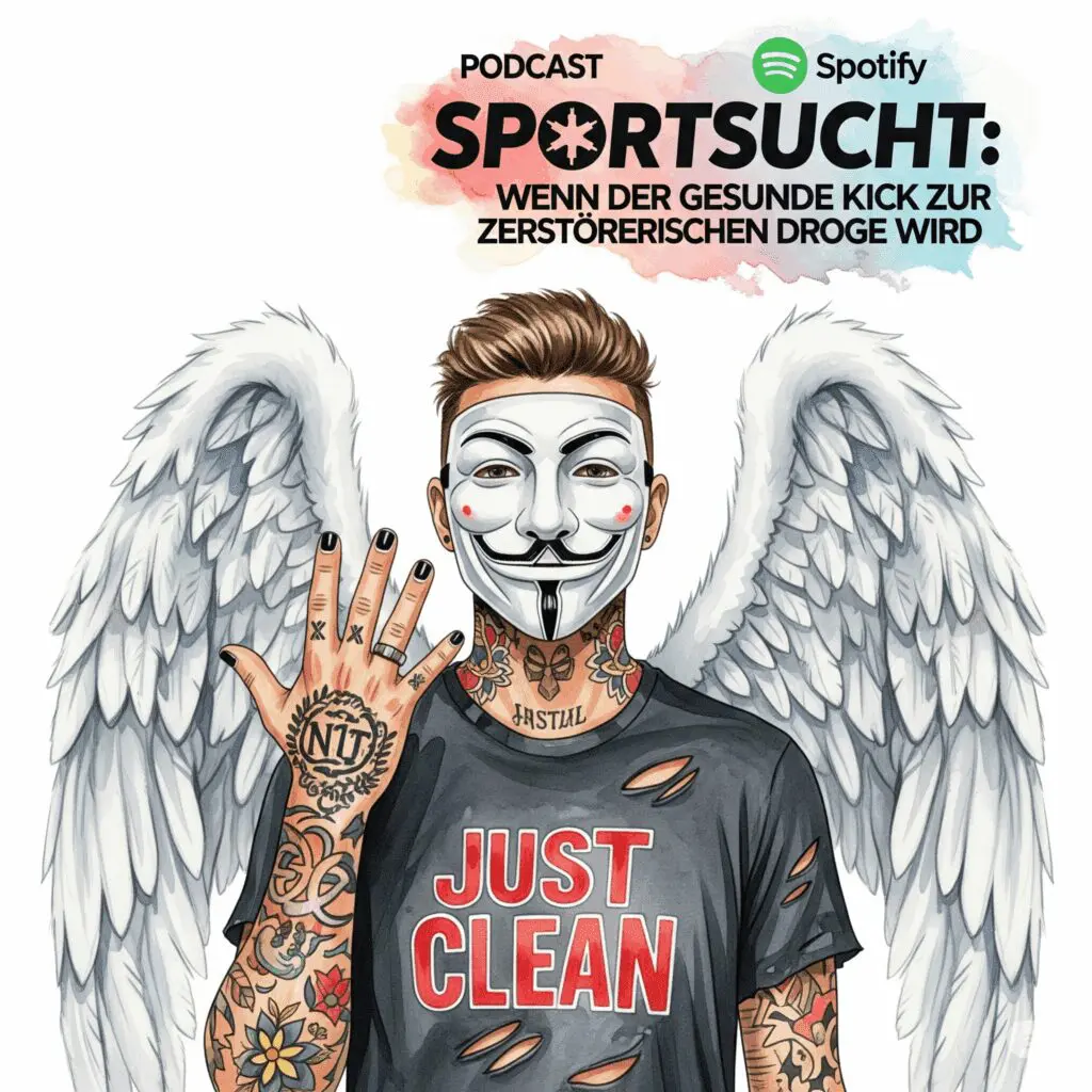 Sportsucht: Wenn der gesunde Kick zur zerstörerischen Droge wird. Podcast und Artikel Titelbild