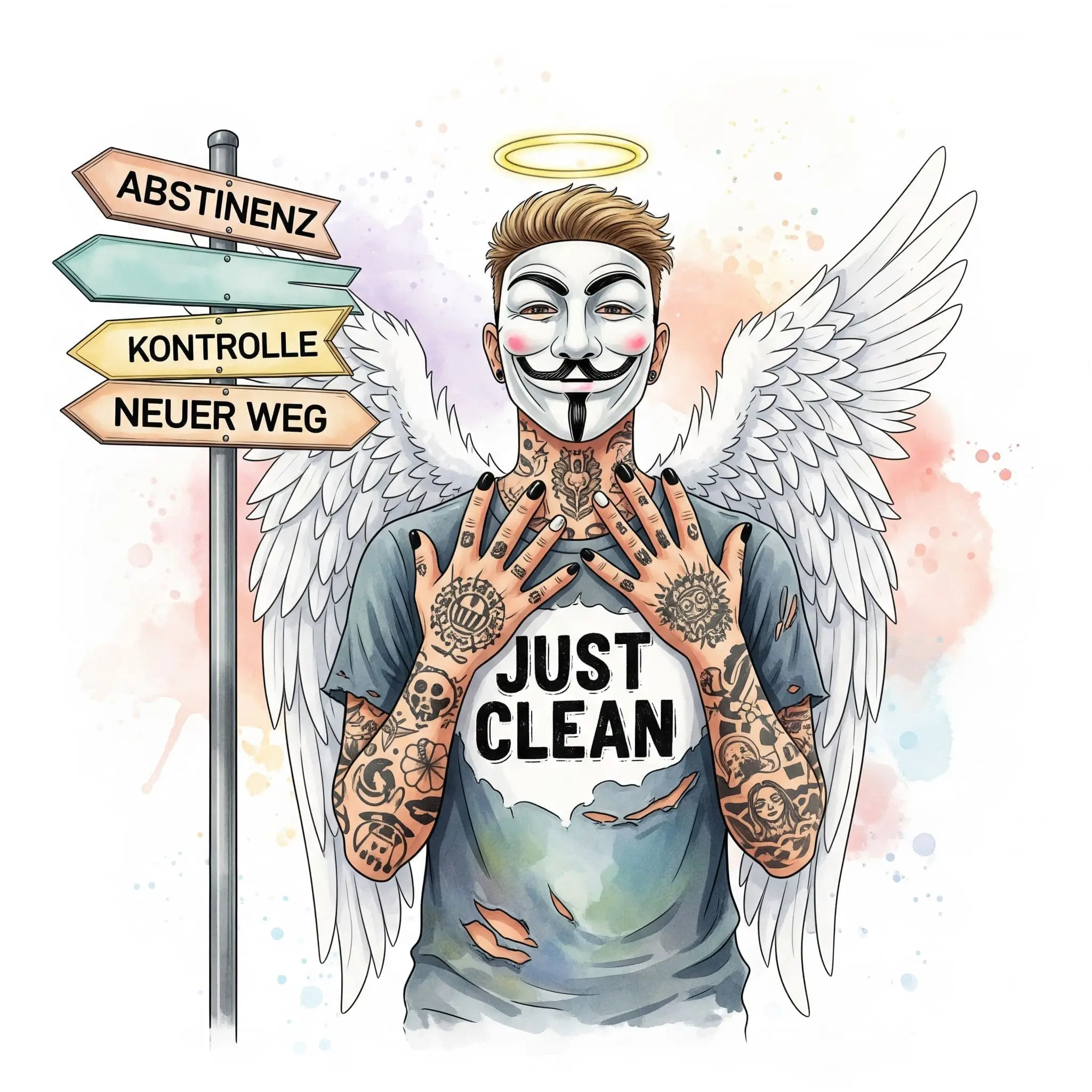 Ein Wegweiser mit mehreren Pfeilen, die in verschiedene Richtungen zeigen. Einer könnte "Abstinenz", ein anderer "Kontrolle", ein dritter "Neuer Weg" heißen. Symbolisiert den zieloffenen Ansatz. "zieloffener Ansatz Suchthilfe", "Balanx Berlin", "individueller Weg"