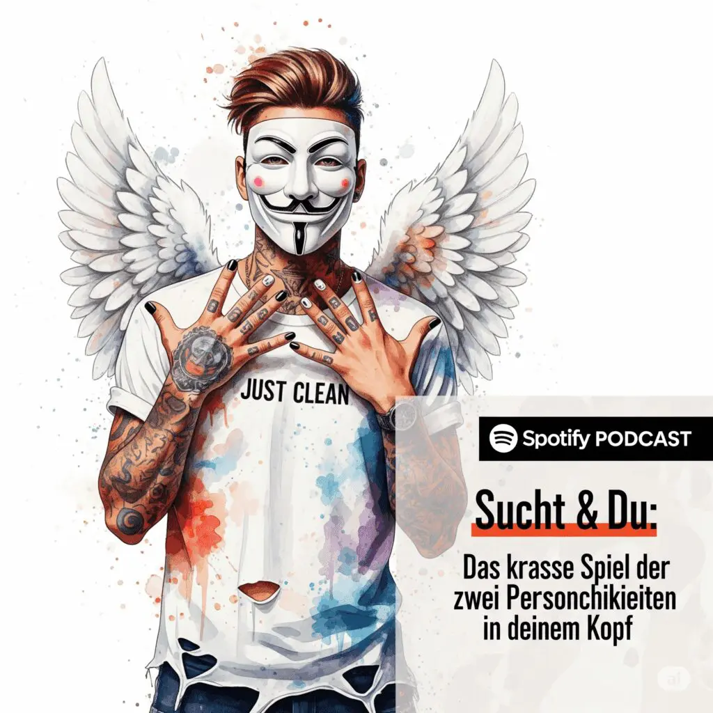 Sucht & Du: Das krasse Spiel der zwei Persönlichkeiten in deinem Kopf. Podcast und Artikel Titelbild