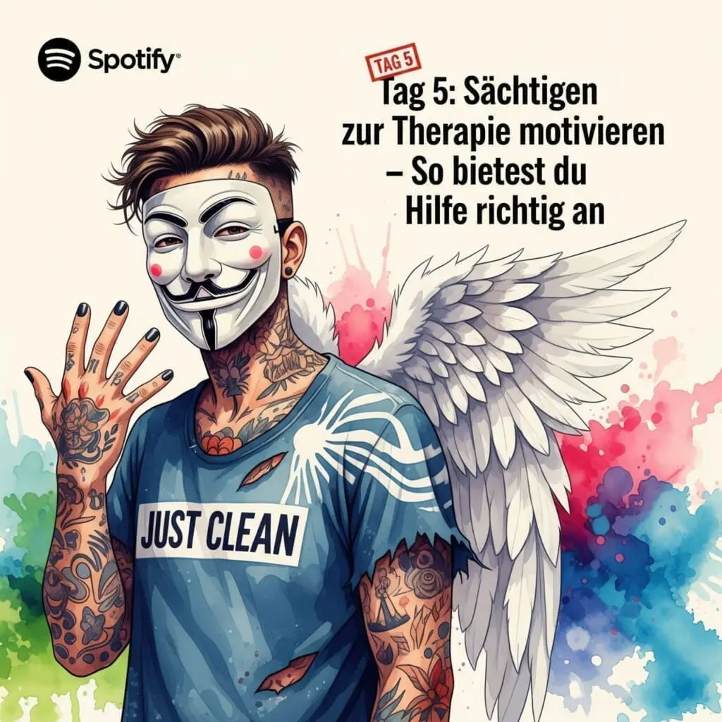 Tag 5: Süchtigen zur Therapie motivieren – So bietest du Hilfe richtig an - Podcast Titelbild