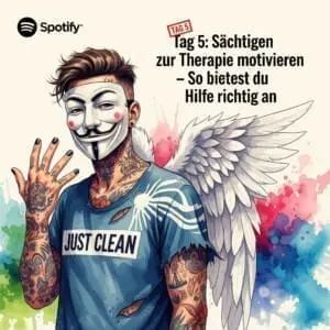 Tag 5: Süchtigen zur Therapie motivieren – So bietest du Hilfe richtig an - Podcast Titelbild