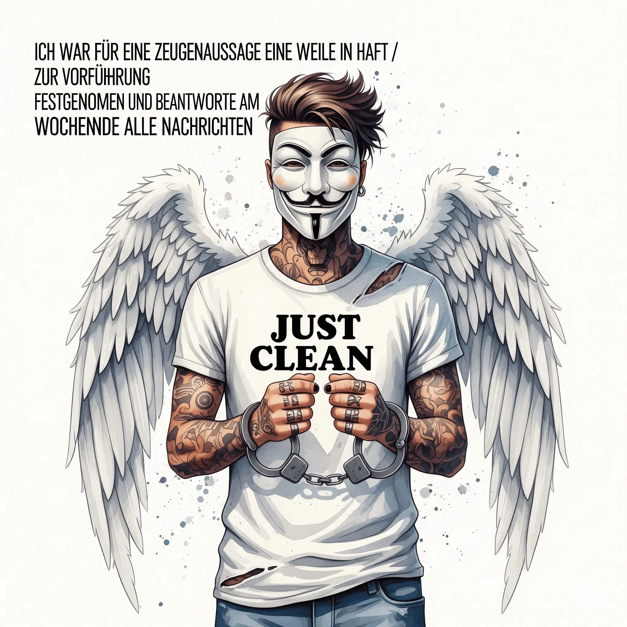 Mann in Handschellen.