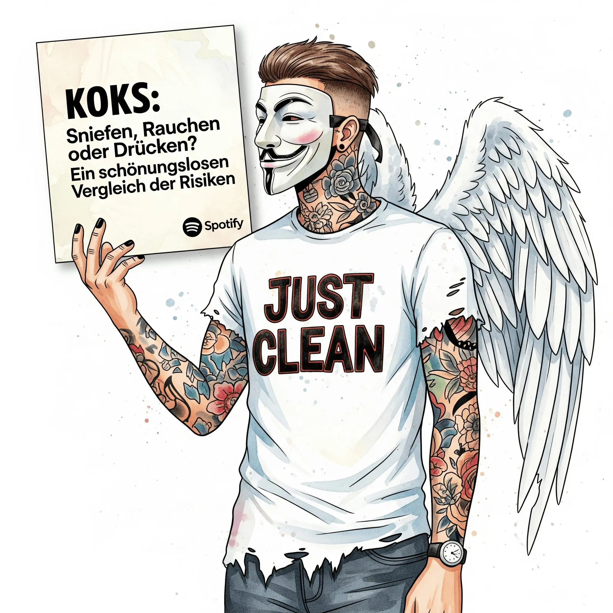 Koks: Sniefen, Rauchen oder Drücken? Ein schonungsloser Vergleich der Risiken. Podcast und Artikel Titelbild