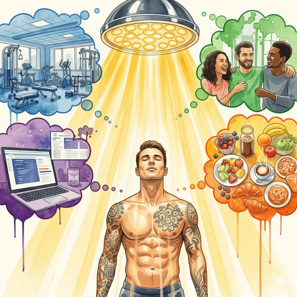 Solarium Reflexion Leben nicht verlieren Recovery Gabriel NeelixberliN Fitnessstudio Freunde Routine Zukunft