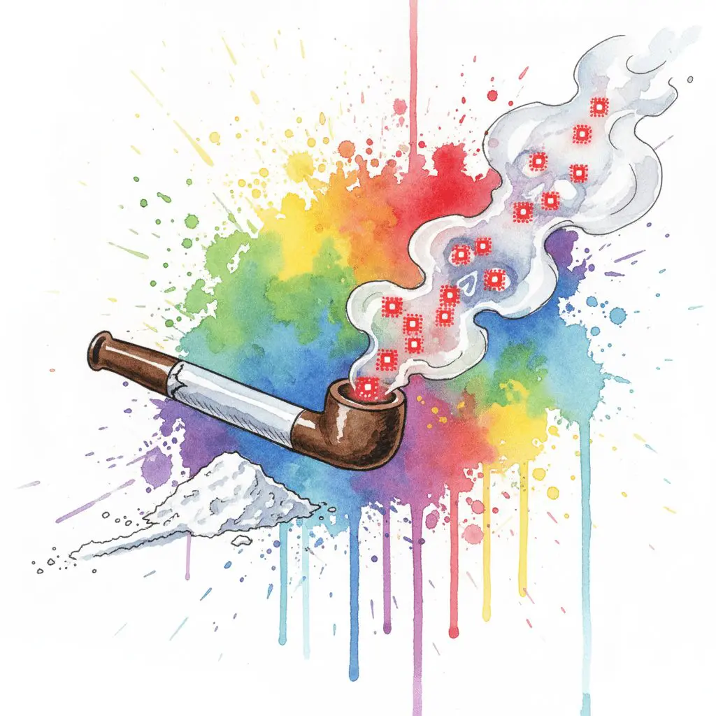 Gestrecktes Kokain/Crack mit rot leuchtenden Fentanyl/Nitazen-Partikeln. Symbol für die unsichtbare Überdosis-Gefahr in der Kölner Szene.