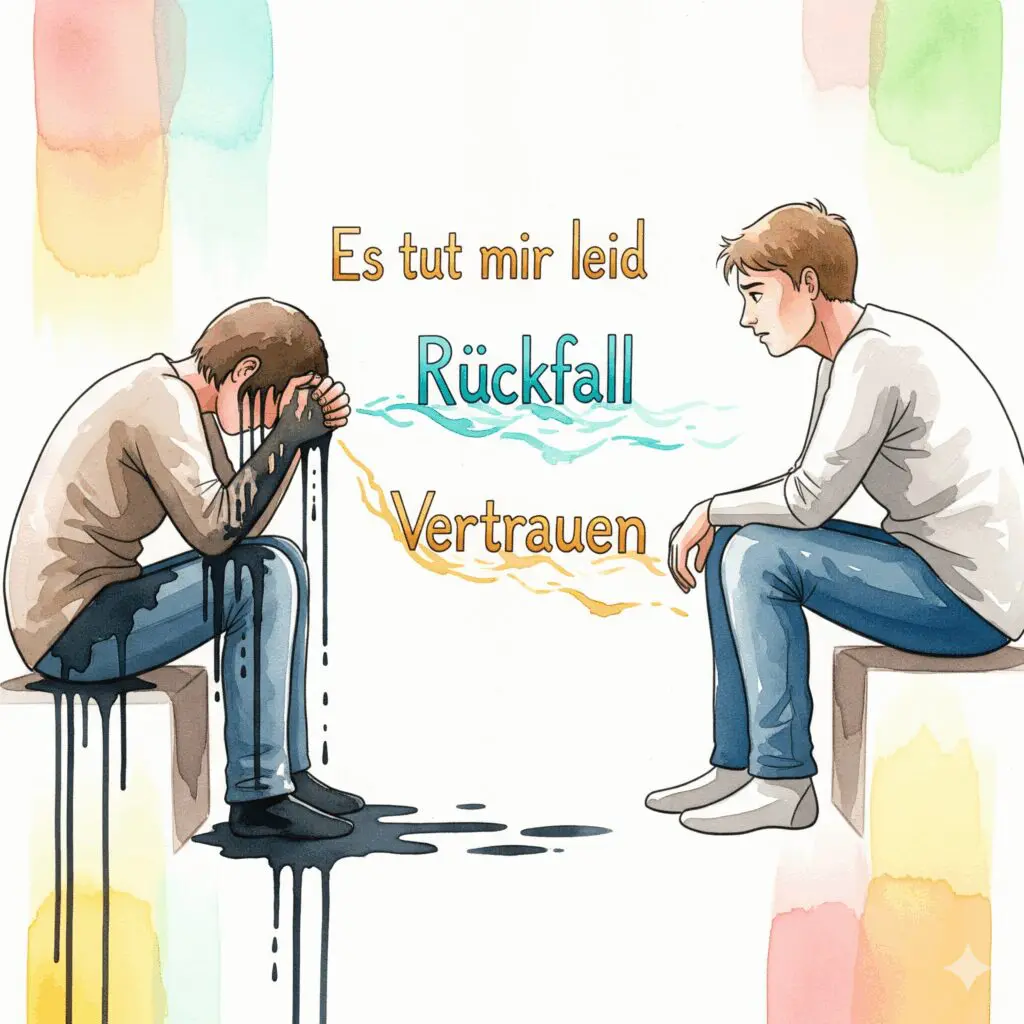 Rückfall Geständnis Ehrlichkeit schwieriges Gespräch Partner Beziehung Recovery Vertrauen