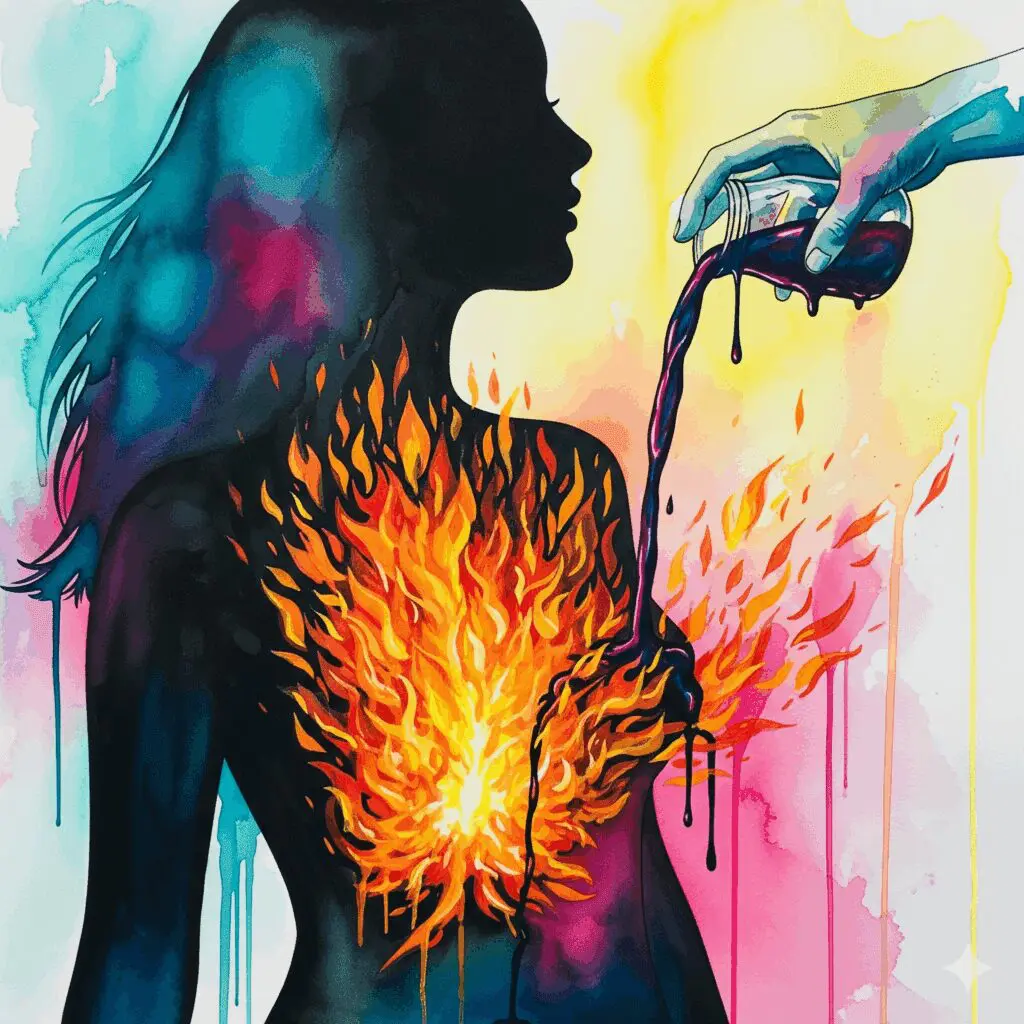 Der Versuch, den Schmerz des Traumas mit Substanzen zu löschen, ist wie Öl ins Feuer zu gießen. Es betäubt kurz, aber langfristig nährt es die Flammen.