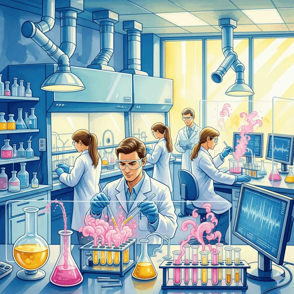 Hormon Labor Sicherheit Kontrolle Überwachung Recovery Behandlung weiße Kittel Überwachungsmonitore stabile Wellenformen