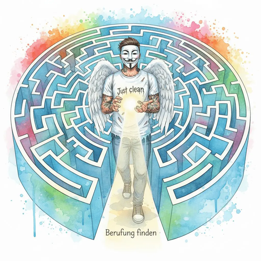 Die NeelixberliN-Figur (Watercolor) beginnt den Weg zur Seelenaufgabe, indem sie dem Licht ihres Herzens auf den nächsten kleinen Schritt vertraut (CRA).