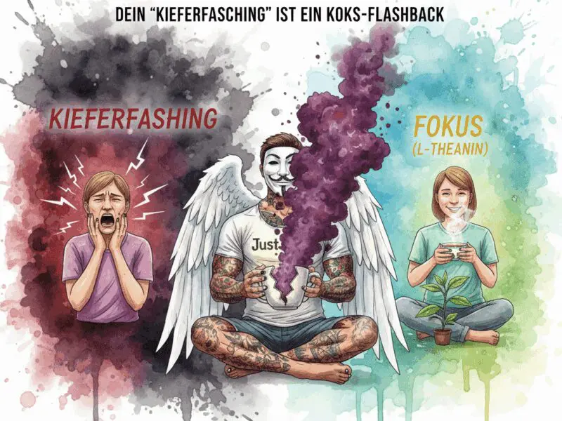 Die Koffein-Lüge: Warum dein „Kieferfasching“ nur ein Koks-Flashback deines Gehirns ist