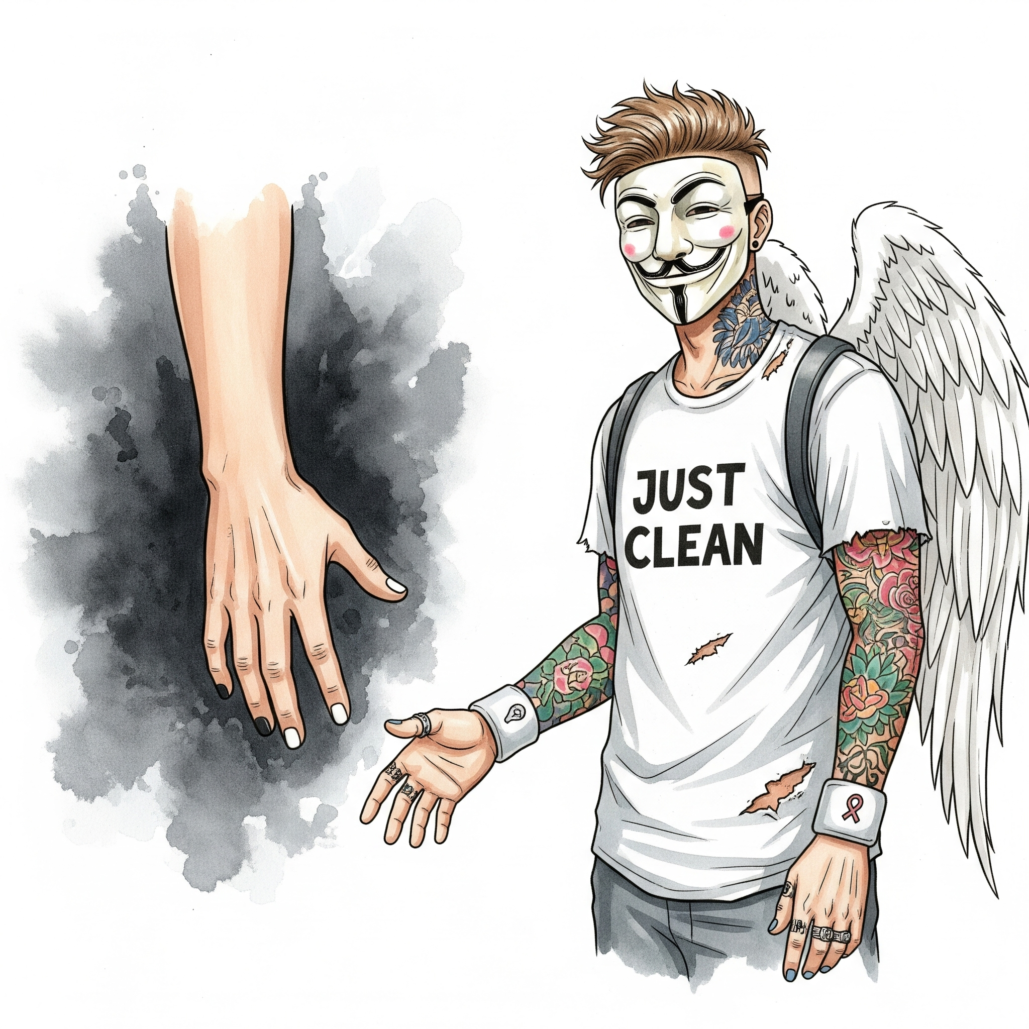 Eine Hand reicht aus dem Dunkeln einer anderen Hand entgegen, die sich im Hellen befindet. Symbolisiert das Annehmen von Hilfe und den Weg aus der Krise. "Hilfe bei Depression suchen", "Unterstützung bei Sucht", "Ausweg aus der Krise"