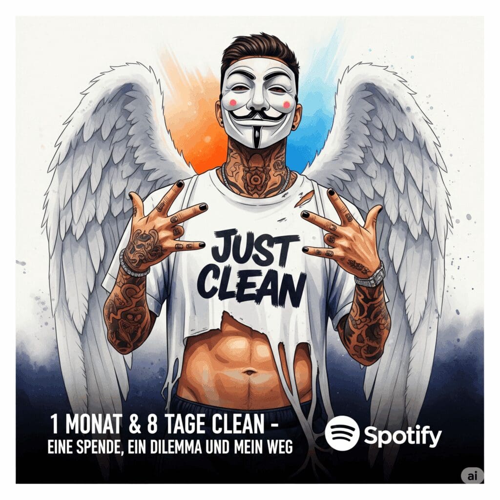 1 Monat & 8 Tage clean: Eine Spende, ein Dilemma und mein Weg. Podcast und Tagebuch Artikel Titelbild