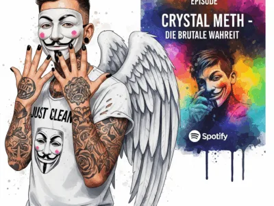 Crystal Meth: Die brutale Wahrheit über eine der zerstörerischsten Drogen. Podcast und Artikel Titelbild