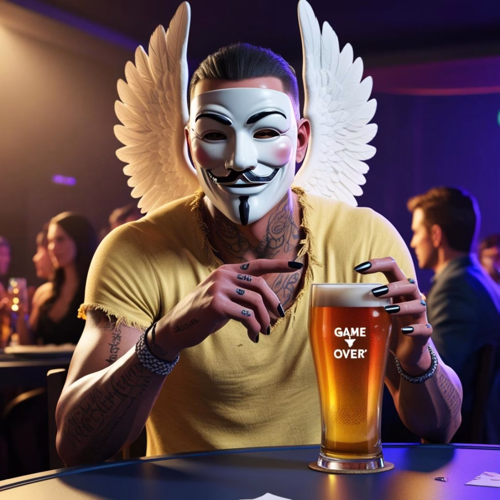 Bild, das Frustration oder Nachdenklichkeit zeigt. Z.B. ein junger Mann, der allein auf einer Party sitzt und auf sein Getränk starrt, oder eine Grafik, die ein "Game Over"-Symbol über einem Bierglas zeigt. Keywords: Alkohol Erektionsstörung Jugend, Frust nach Party, Potenzprobleme durch Trinken
