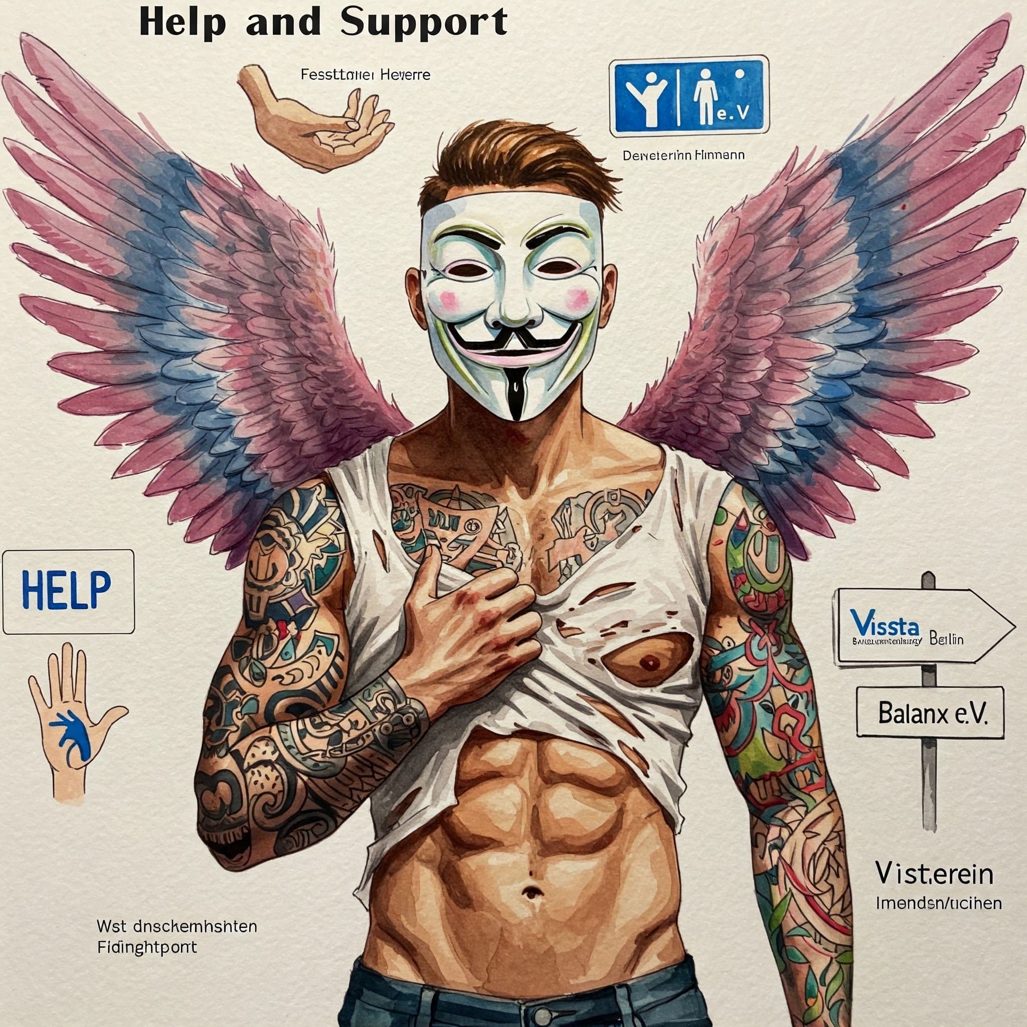 Bild im Abschnitt "Hilfe und Unterstützung". Eine offene Hand, ein Wegweiser-Schild mit "Hilfe", oder Logos von Vista und Balanx Berlin.
Keywords für Alt-Text: Hilfe bei Drogenproblemen, Suchtberatung Kontakt, Ausstieg Drogenhandel Hilfe, Unterstützung Sucht