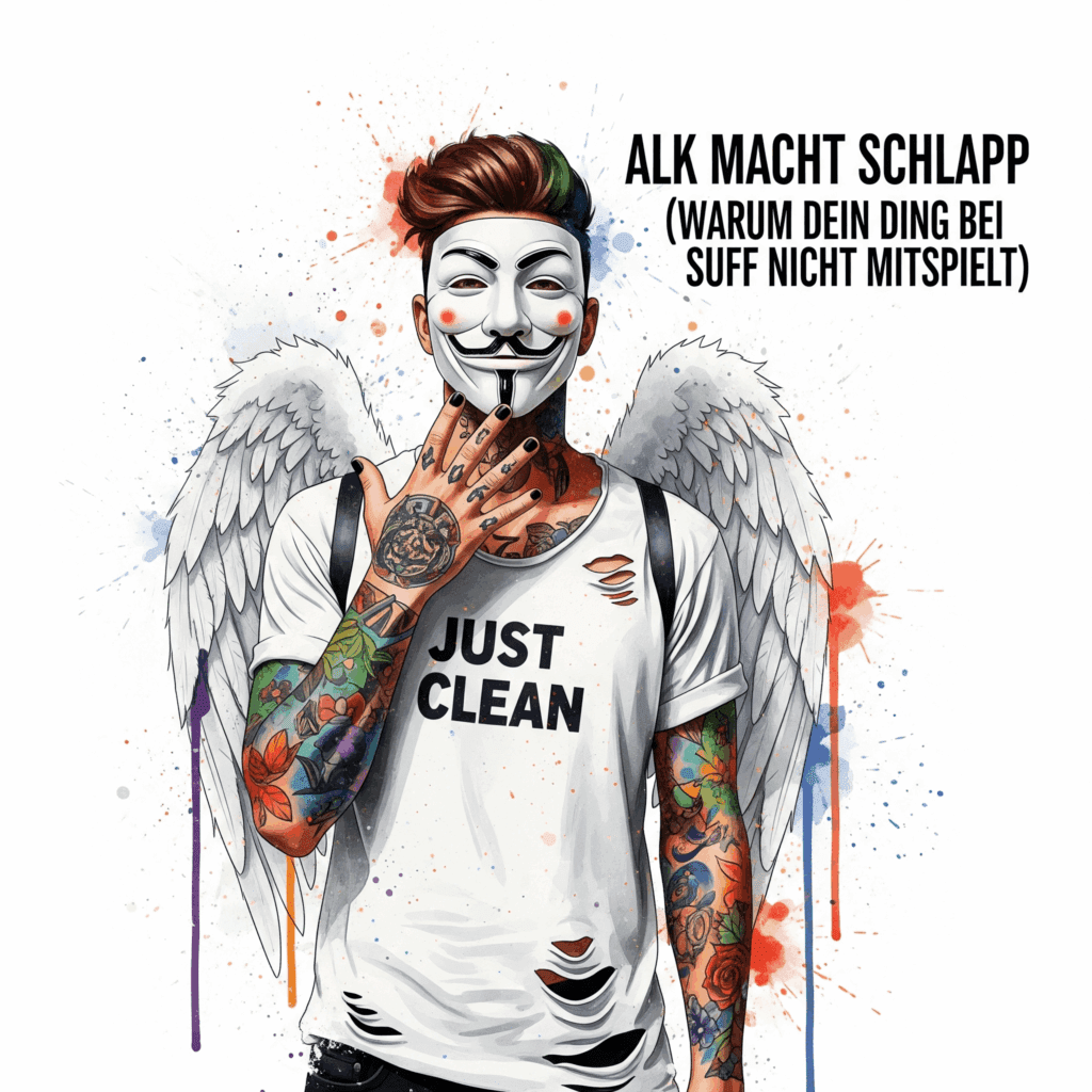Alk macht schlapp: Warum Dein Ding bei Suff nicht mitspielt (& was DU tun kannst!)