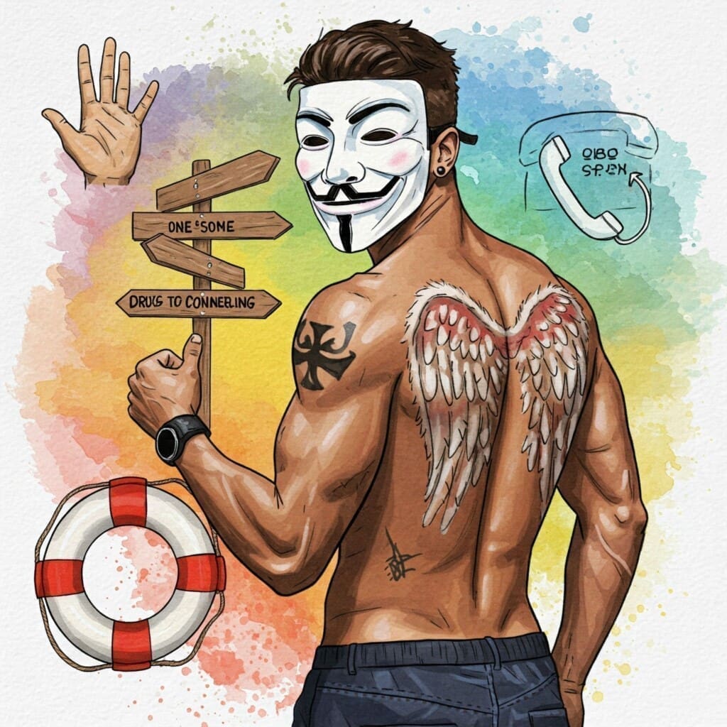 Symbolbild für Hilfe und Unterstützung. Ausgestreckte Hand, Rettungsring, Wegweiser, Telefonsymbol.
Keywords: Hilfe suchen, Beratung Drogen, Unterstützung Sucht, Telefonseelsorge, Ausweg finden