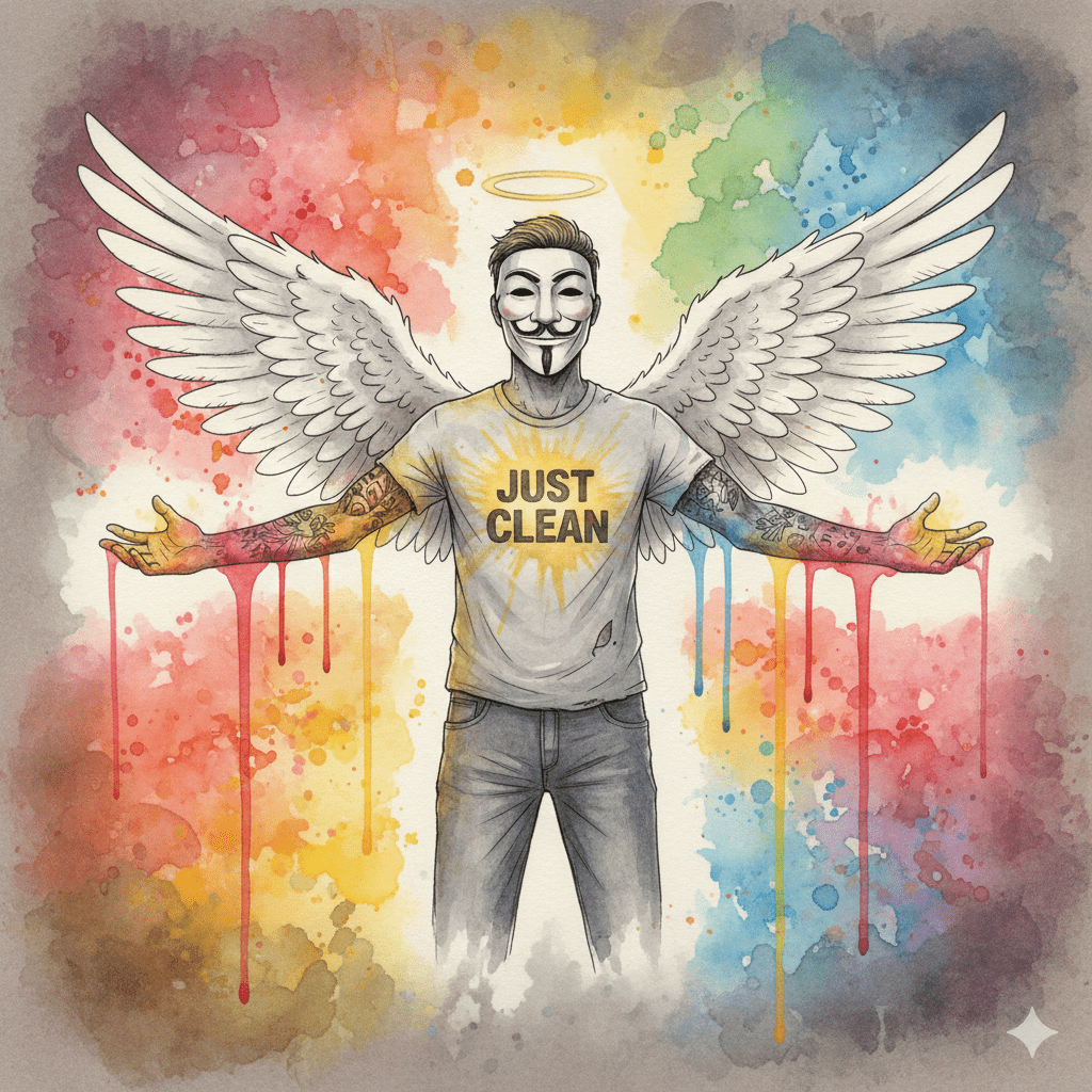 Die NeelixberliN-Figur, deren Körper von warmen Farben durchströmt wird, symbolisiert die Heilung der Anhedonie und die Rückkehr der Lebensfreude in der Recovery.