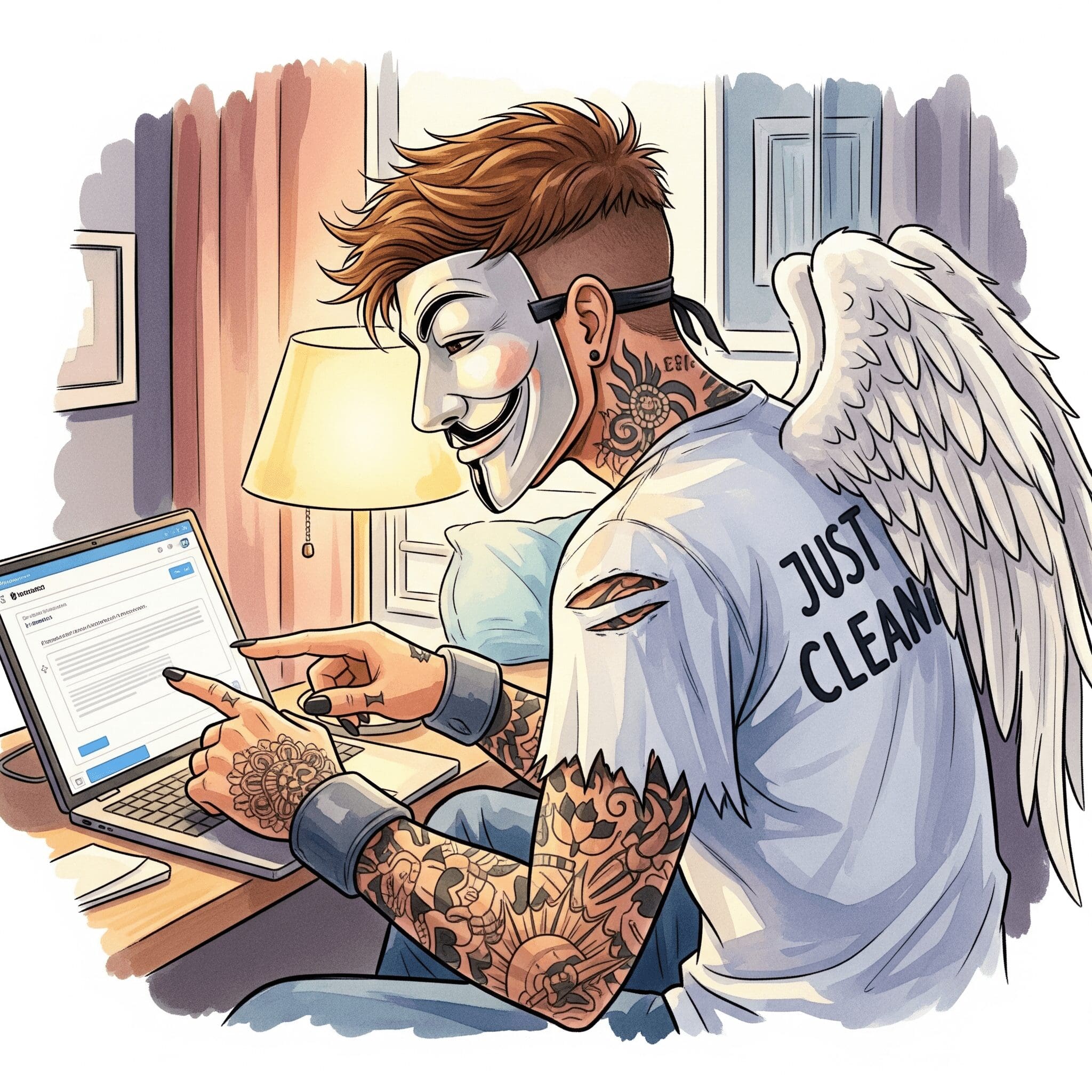 EinLaptop in einer gemütlichen, sicheren Umgebung wie einem Jugendzimmer. Auf dem Bildschirm ist eine leere, anonyme Chat- oder E-Mail-Oberfläche zu sehen. Symbolisiert den sicheren, privaten Raum zum Schreiben. "Online-Beratung für Jugendliche", "anonyme Hilfe", "Jugendnotmail Berlin"