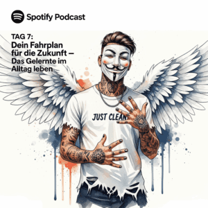 Tag 7: Dein Fahrplan für die Zukunft – Das Gelernte im Alltag leben. Podcast und Artikel Titelbild.
