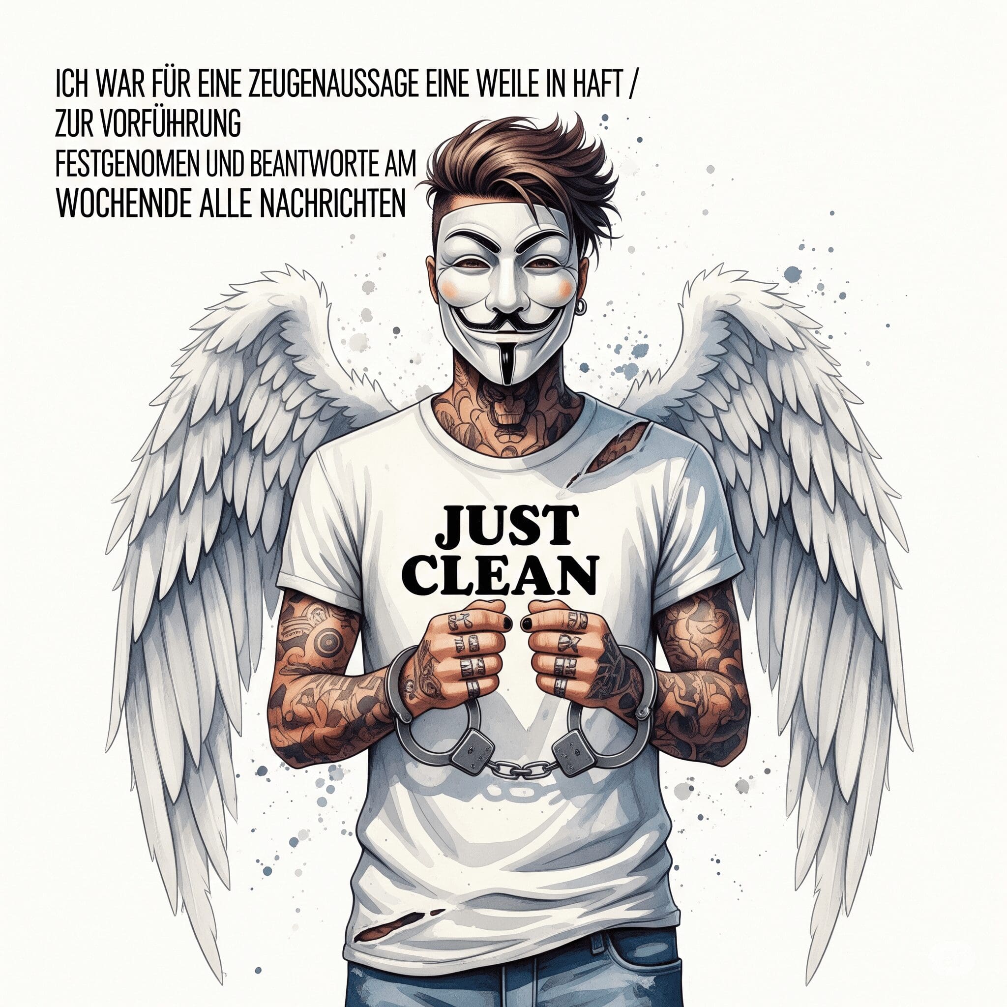 Mann in Handschellen.