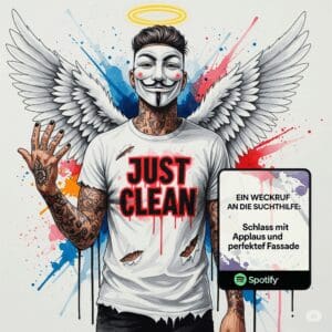 Ein Weckruf an die Suchthilfe: Schluss mit dem Applaus für die perfekte Fassade. Podcast und Artikel Titelbild