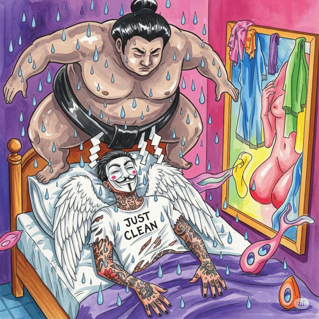  Zusammenbruch Sumo Ringer erdrücken Spiegel Stoff Ausweg Fieber Lebensmittelvergiftung Erschöpfung