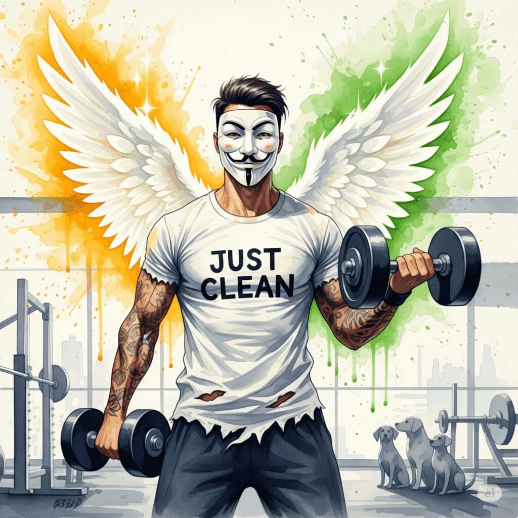 Person beim Sport im Fitnessstudio, strahlt positive Energie aus