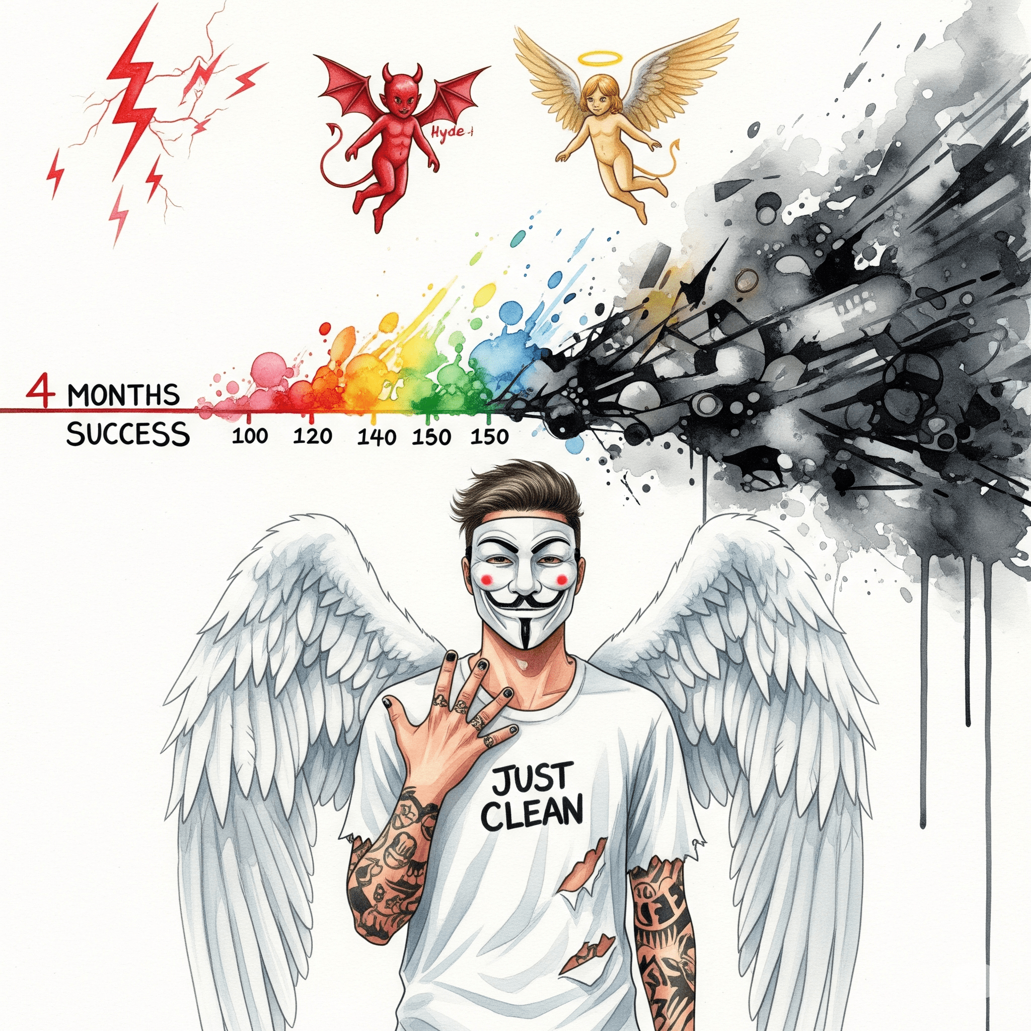 Recovery 4 Monate clean Rückfall Teufel Engel Hyde Hirnschlag Warnung Kokain Arbeitssucht Kompensation