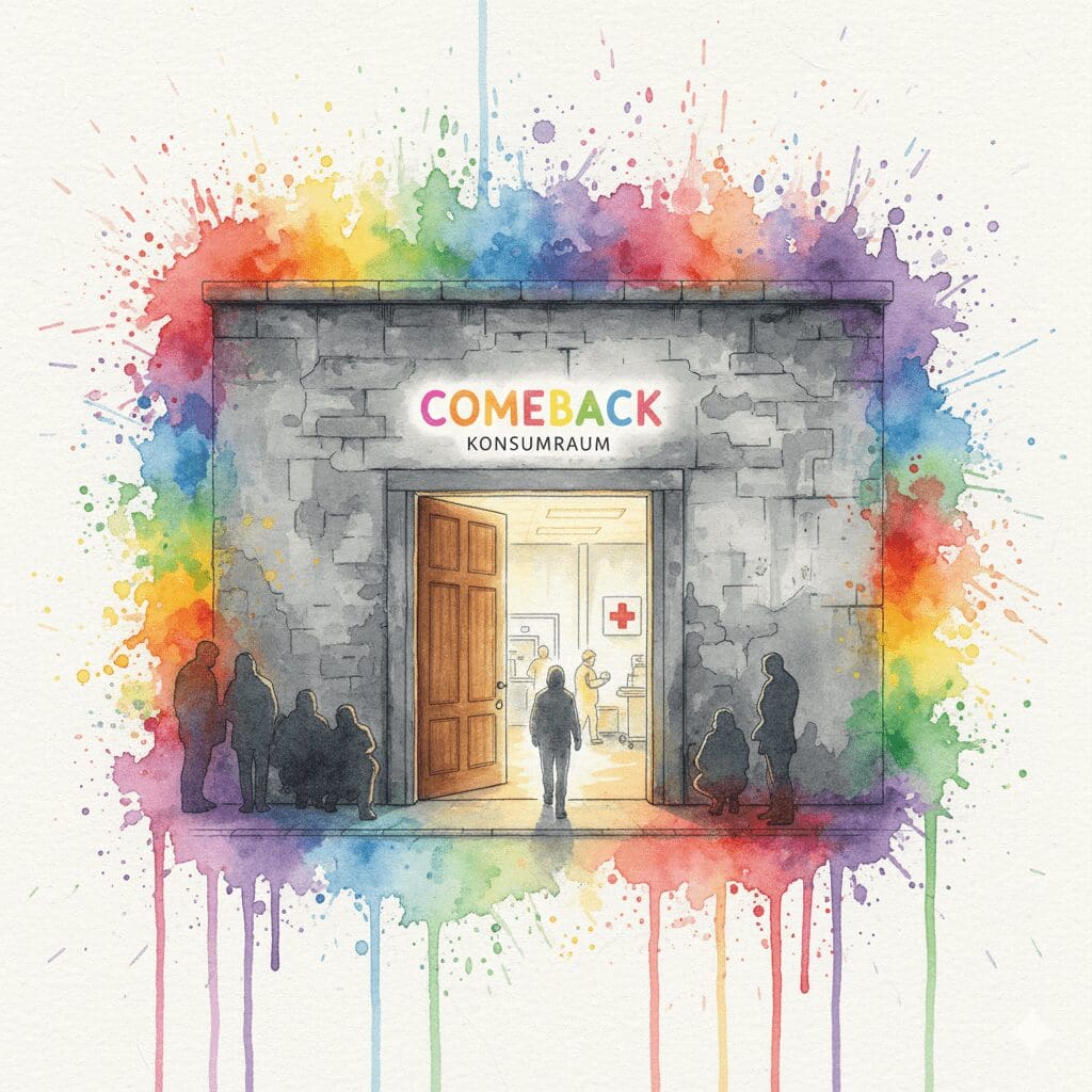 Der Drogenkonsumraum "Comeback" als sicherer Hafen. Symbol für Überlebenshilfe in Bremen.