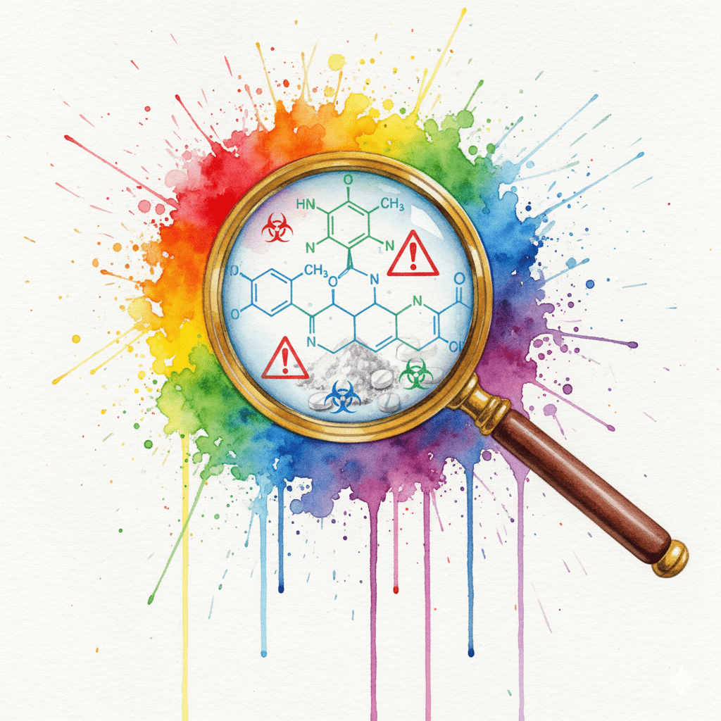 Drogen werden unter einem Mikroskop analysiert. Symbol für das Drugchecking-Angebot bei der Krisenhilfe Bochum.