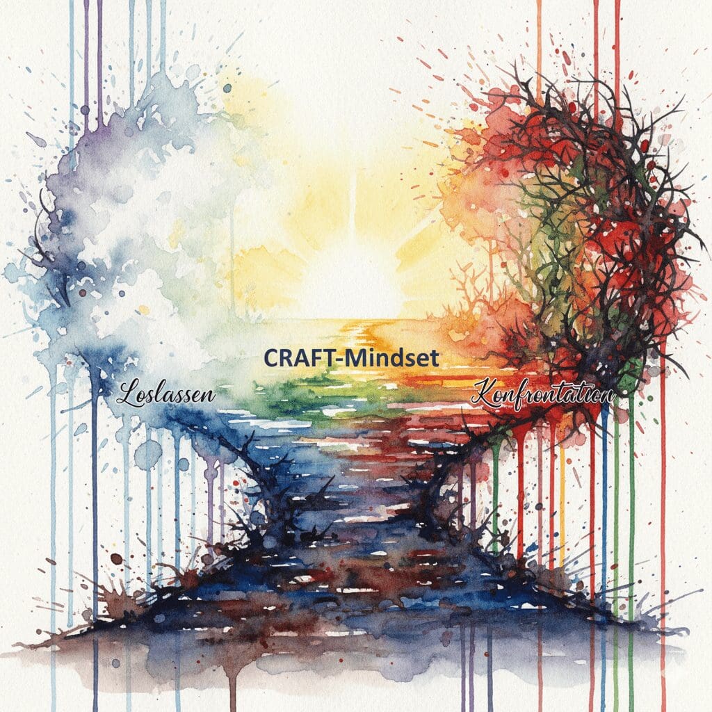 Drei Wege für Angehörige: Loslassen, Konfrontation und der leuchtende, farbenfrohe Weg des CRAFT-Mindsets.