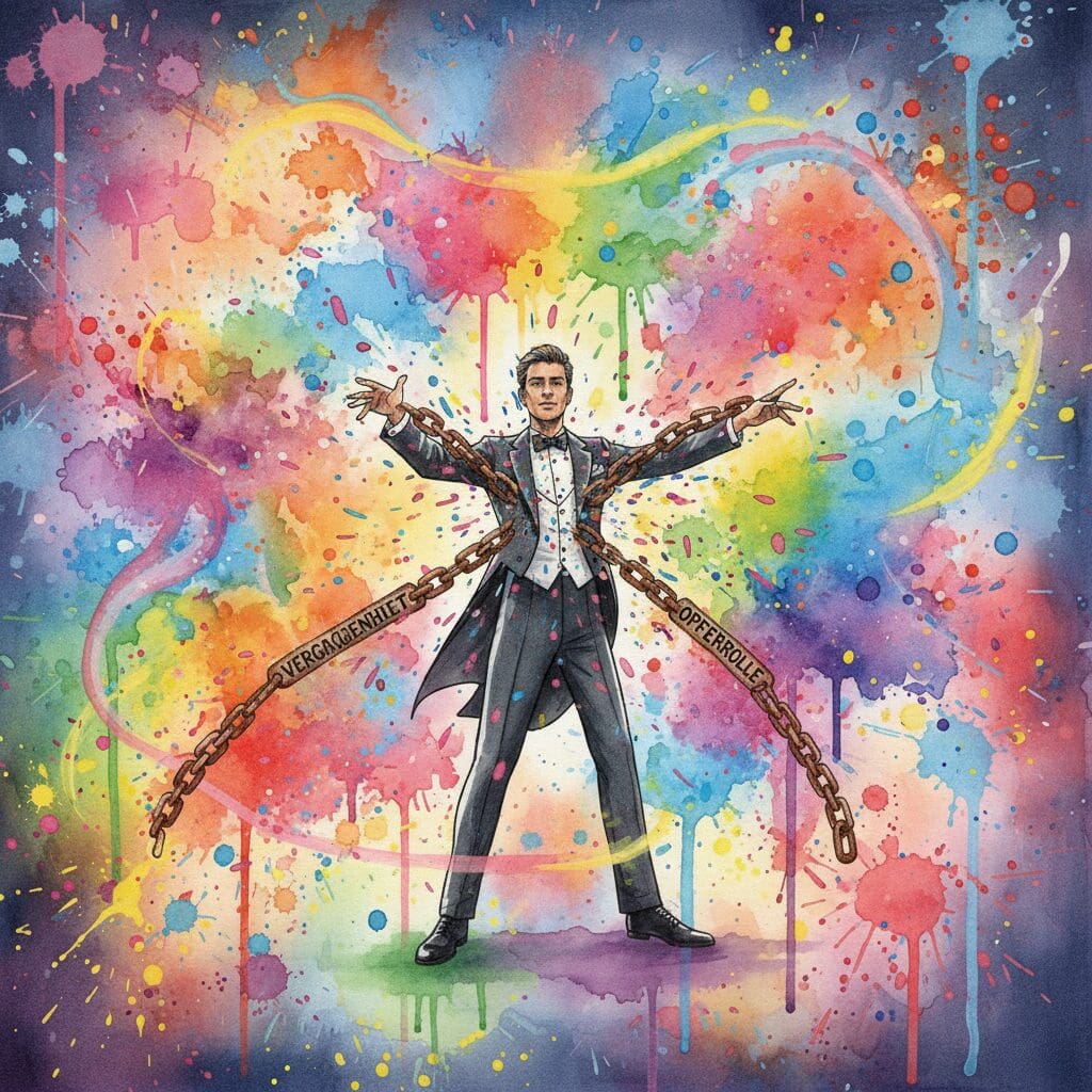 Die NeelixberliN-Figur zerreißt die Ketten der Vergangenheit und der Opferrolle. Symbol für die radikale Selbstbefreiung und Übernahme von Verantwortung.