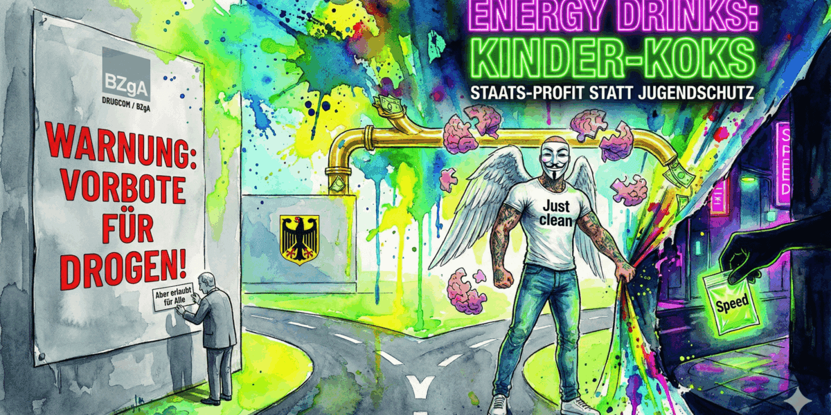 Energy Drinks: Der staatlich geduldete „Kinder-Koks“ (Drugcom-Kritik & Die 500-Mio-Lüge)