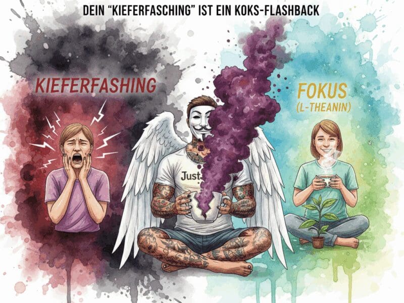 Die Koffein-Lüge: Warum dein „Kieferfasching“ nur ein Koks-Flashback deines Gehirns ist