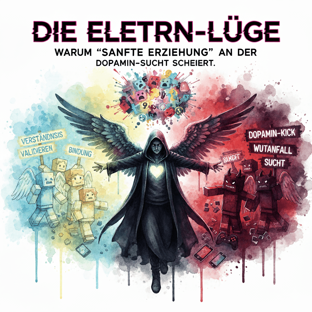 Die Eltern-Lüge: Warum ’sanfte Erziehung‘ an der Dopamin-Sucht scheitert (und du nicht schuld bist)