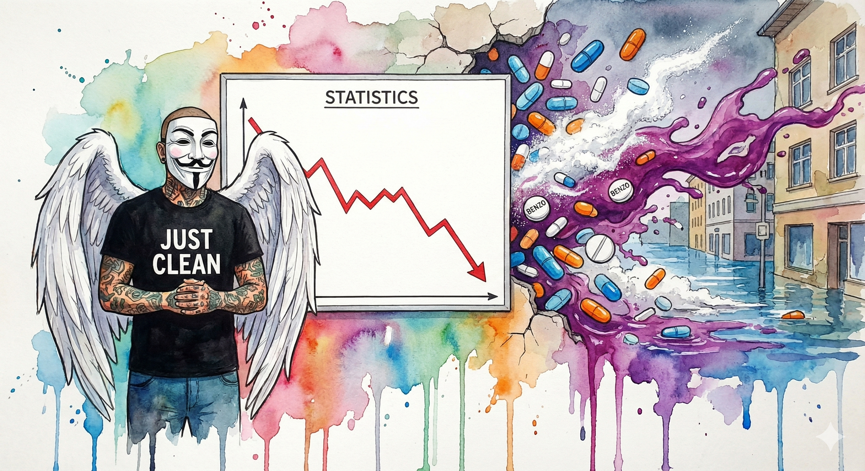 Smartphone Screen aus dem bunte Pillen wie Süßigkeiten fallen. Symbol für Drogen-Trend auf Social Media.