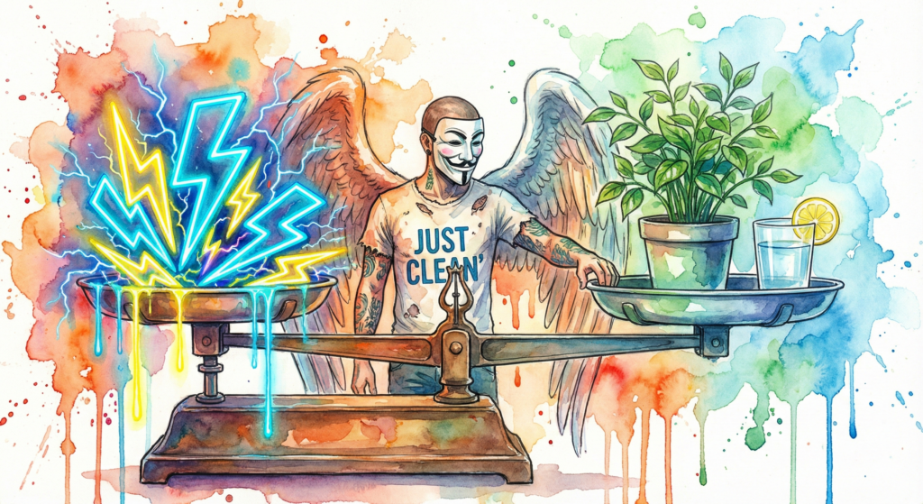 Symbolische Darstellung der Wiederherstellung des körperlichen Gleichgewichts.